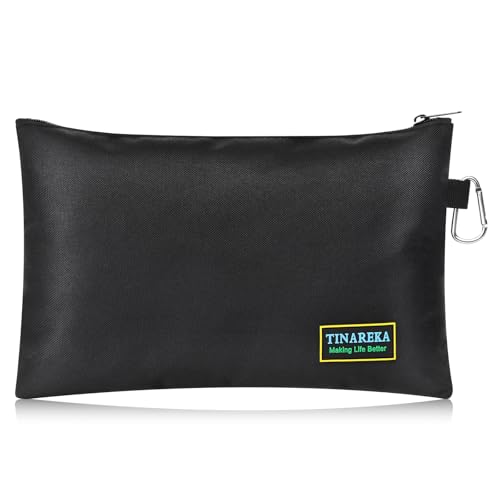 TINAREKASmall Tool Pouch Bag with Zipper - Canvas Tool Organizer for Men, 8-Pocket Waterproof Storage Case, Heavy-Duty Zippered Pouch for Electricians, DIY & Home Repair Tools Black (7.9 x 11.8 Inch) - color: Black