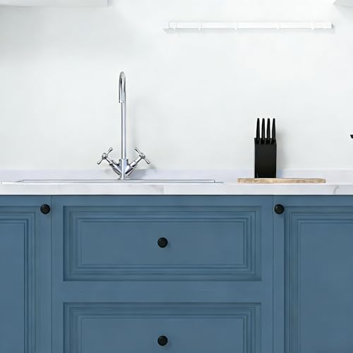 homdiy 30 Pack Black Cabinet Knobs, Solid Zinc Alloy Drawer Knobs, Round Kitchen Cabinet Pulls for Bedroom Dresser, Cupboard, Drawers - color: Matte Black, size: 30 Pack