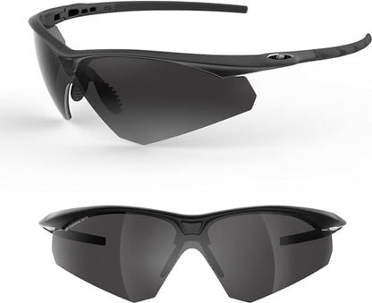 HTS HUNTERSKY S53 anti fog Tactical Shooting Range Safety Glasses Ballistic eye protection Hunting Airsoft Riding Pickleball - color: S51 Black / Smoke