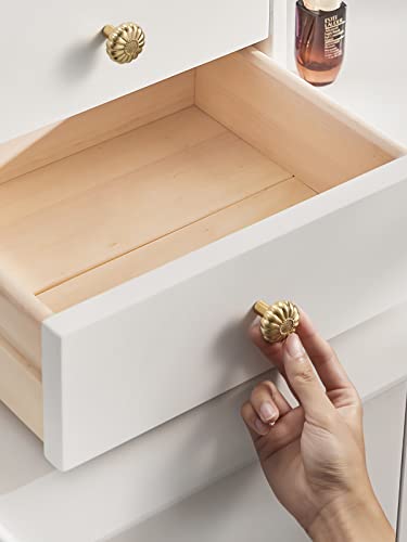 Brushed Gold Cabinet Knobs 10 Pack Brass Drawer Pulls Kitchen Cupboard Bathroom Dresser Cabinet Hardware Handles Zinc Alloy - color: Brushed Gold, size: Knob