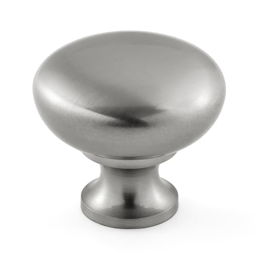 HESTIA HARDWARE 10 Pack 1-1/4 inch Diameter Satin Nickel Round Zinc Cabinet Knobs for Kitchen Bathroom Closet Dresser Cabinets Cupboard (Z1.10.S) - color: Satin Nickel