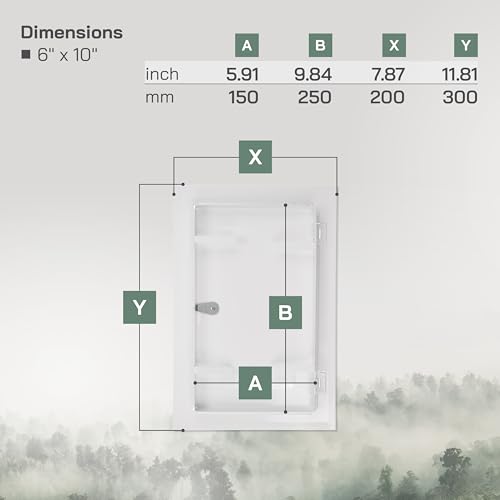 Vent Systems Access Panel for Drywall 6 x 10 Inch - Wall Hole Cover Plate - Metal Access Door with Handle - Plumbing Access Panel for Drywall - Service Shaft Crawl Space Door - Wall Access Panel - size: 6'' X 10''