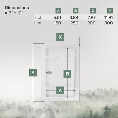 Vent Systems Access Panel for Drywall 6 x 10 Inch - Wall Hole Cover Plate - Metal Access Door with Handle - Plumbing Access Panel for Drywall - Service Shaft Crawl Space Door - Wall Access Panel - size: 6'' X 10''