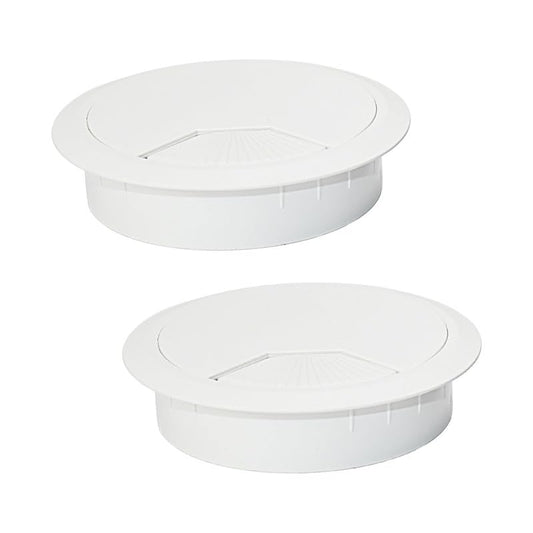 EASYEAH 2 Pcs Desk Grommet 2-3/8" / 60 mm, Desk Cord Hole Cover, Cable Grommet ABS Plastic, Desk Hole Grommet for Home & Office Pc, Detachable Adjustable Cable Cord Organizer-White - color: 2pcs White, size: 2-3/8" / 60 mm