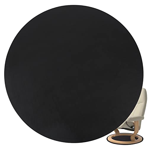Recliner Pads for Hardwood Floors - Round Floor Rubber Mat for Recliners Protects Hardwood & Tile Floors from Scratches,Round Rail pad Ideal for Recliners, Swivel Chairs, Black, Pack of 1 - size: Black