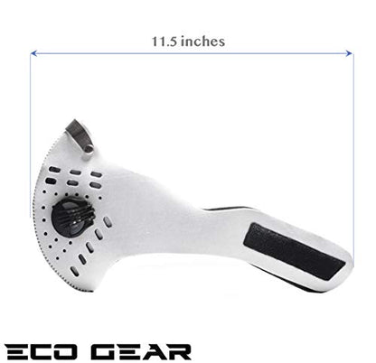 ECO-GEAR Anti Pollution Face Mask with Military Grade Protection | Anti Smoke, Exhaust Gas, Dust & Pollen - color: Off White-medium