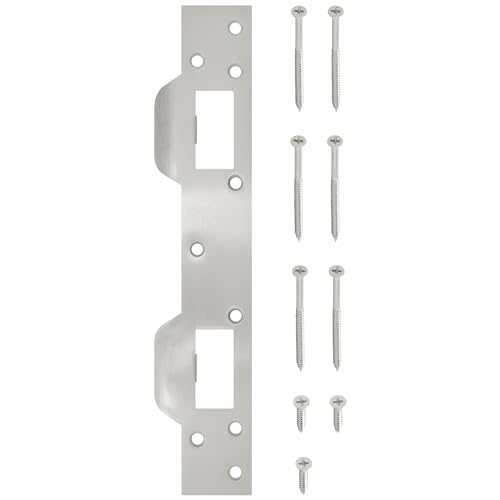 Nuk3y SP550 Combination Security Door Strike for 5-1/2 inch Hole Center (Satin Nickel) - color: Satin Nickel