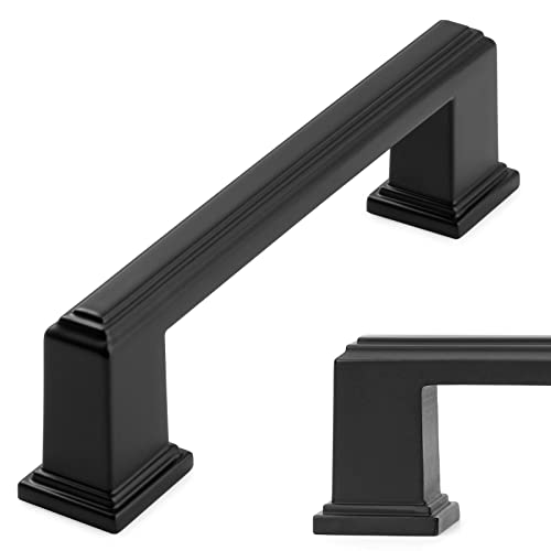KOOFIZO Matte Black Cabinet Pulls Black Cabinet Handles, 10 Pack 3-3/4 Inch Matte Black Hardware for Kitchen Cabinets Drawer Dresser P02 Cupboard Bedroom Bathroom - color: Black, size: 3-3/4" CC - 10pcs