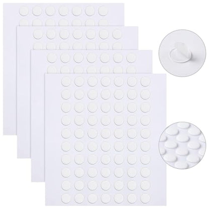 JANYUN 280 Pcs Double Sided Sticky Dots Stickers Removable Round Putty Clear Sticky Tack No Trace Sticky Putty Waterproof Small Stickers for Festival Decoration (6mm, Clear, 280) - size: 6mm Round 280pcs