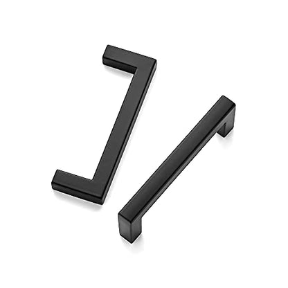 Ravinte 3 Pack Solid 3 Inch Center to Center Slim Square Bar Drawer Handles - Kitchen Cabinet Hardware in Matte Black - Drawer Pulls and Cabinet Handles - size: Flat Black 3'' Hole Center