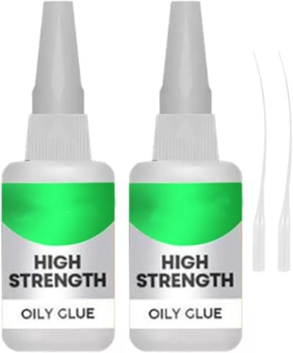 2pcs High Strength Oily Glue Universal Superglue,Mighty Instant Glue for Resin Ceramic Metal Glass Used for Quick Repair of Metal, Plastic, Wood, Glass, Jade and So On
