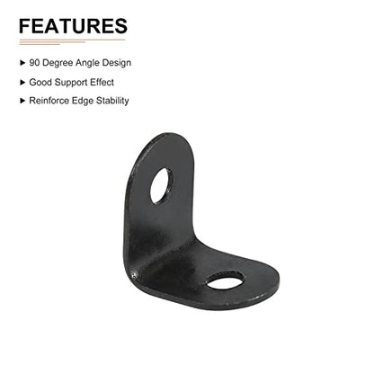 DTGN 0.47"x0.47"x0.35"(LxWxH) L Bracket Corner Braces -12Pack- Good for Mending Wooden Furniture - Metal Right Angle Brackets W/Screws - Black - size: 0.47"x0.47"x0.35"