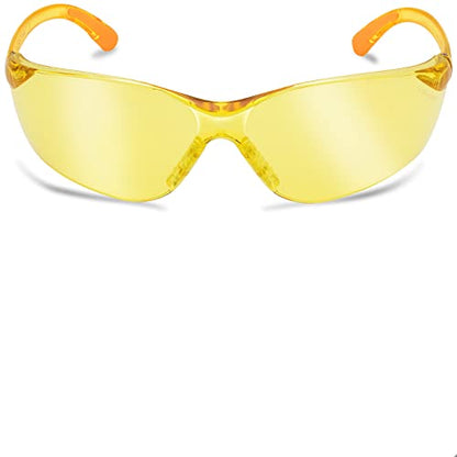 ProtectX Safety Glasses for Men & Women, Safety Sunglasses with Anti-Fog Scratch Resistant Lenses, Non-Slip Grips, ANSI Z87.1 - color: Olympus Amber 2 Pk