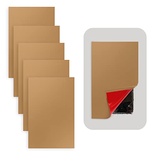 Rubber Bond Self-Adhesive Rubber Wall Outlet Cover Plate - 5 Pack, 5x3 Inch, Screwless Design, Easy Peel & Stick Drywall Hole Patch (Brown) - color: Brown