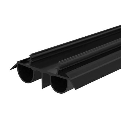 36" Kerf Slide-in Double Bulb Seal Weatherstrip Door Bottom – Durable Seal for Energy Efficiency & Draft Protection (Black) - color: Black