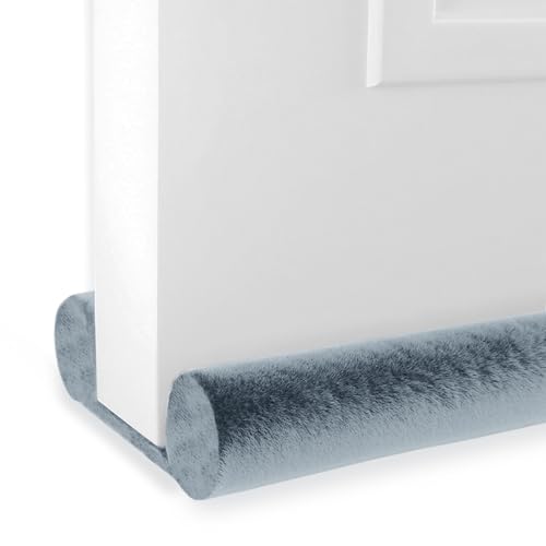 Door Draft Stopper, 30'' to 36'' Adjustable Gap Filler, Double-Sided Windproof Seal, Easy Install to Block Noise, Cold Air, Light, Dust, and Drafts (Gray) - color: Gray
