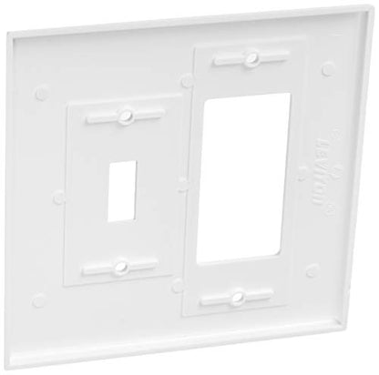 Leviton 2-Gang 1-Toggle 1-Decora/GFCI Device Combination Wallplate, Oversized, Thermoset, Device Mount, 1 Pack, 88605, White