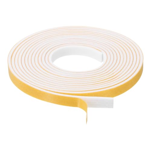 uxcell 1 Roll Foam Weather Stripping, 1/4" Wide X 1/16" Thick X 6.56 Ft Door Seal Strip Adhesive Foam Tape White Insulation Strip for Door Window - size: 1/4"x 1/16"x 6.56 Ft