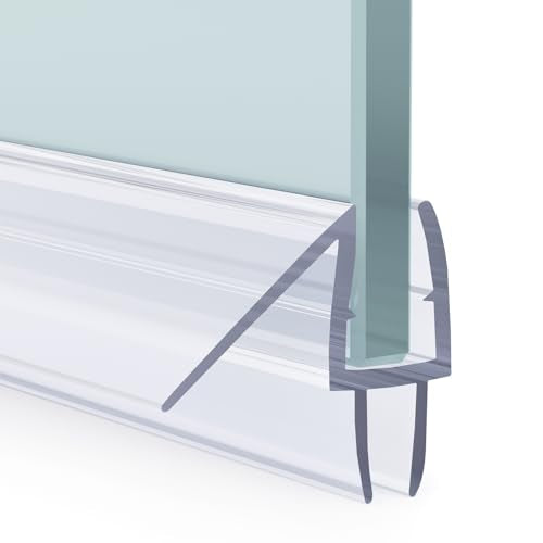 AmazerBath 3PCS Shower Door Bottom Seal for 1/4 Inch Glass - (15.75 Inches * 3), 3 Section Segmented Shower Installation Kit Frameless Glass Door Seal Strip - style: Bottom Seal 1/4