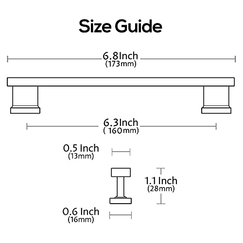 Alzassbg 10 Pack Brushed Black Nickel Cabinet Pulls, 6-1/4 Inch(160mm) Hole Centers Kitchen Cabinet Handles for Cabinets and Drawers AL3061BBN - color: Brushed Black Nickel, size: 6-1/4" Hole Center