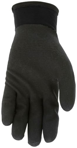 MCR Safety N9690FCS Ninja Ice Insulated Work Gloves, 15-Gauge Black Nylon Shell with Acrylic Terry Interior, Fully Coated with HPT, Small, 1-Pair - size: Small (Pack of 1)