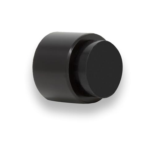 EVI Door Stoppers | Stainless Steel Door Handle Stopper - Adhesive and Screw Fastening - Protector Rubber - 1.1 x 1.1 Inch Black Door Stopper - color: Black