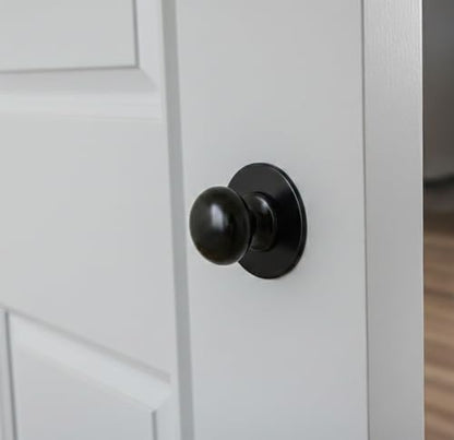 trust4care 4-Pack Matt Black Large Bifold Closet Door Knobs with Wide Base, Zinc Round Kitchen Cabinet Wardrobe Dresser Dummy Pull Knobs, 1-1/2 Inch Furniture Sideboard Drawer Handles - color: Black, size: Set of 4
