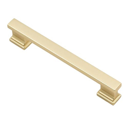 Alzassbg 10 Pack Brushed Gold Cabinet Pulls, 5 Inch(128mm) Hole Centers Kitchen Cabinet Handles for Cabinets and Drawers AL3061MGP - color: Brushed Gold, size: 5" Hole Center