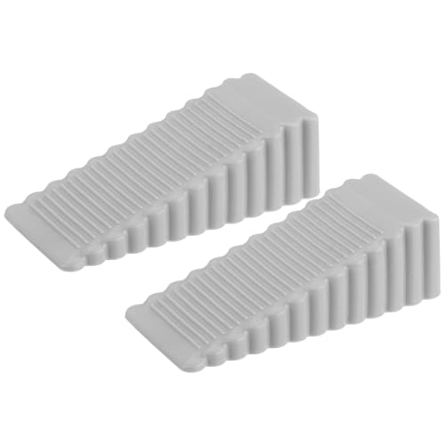uxcell 2 Pcs Door Stoppers for Bottom of Door, 28mm/1.10 Inch Door Stops, Rubber Door Stopper Wedge Anti Slip, Window Stopper Door Stackable, Grey - color: Gray, size: 1.1-inches