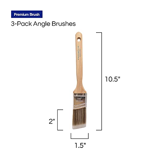Pro Grade - Paint Brushes - Paint Brush Set (3 Ea 1.5A SC) - size: 3 Ea 1.5A SC