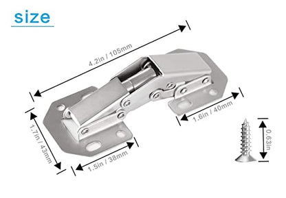 8-Pack Hidden Hinges for Cabinet Doors Frameless, Concealed Cabinet Hinges, 90 Degree Flush Mount Hinges - size: 8 Pack