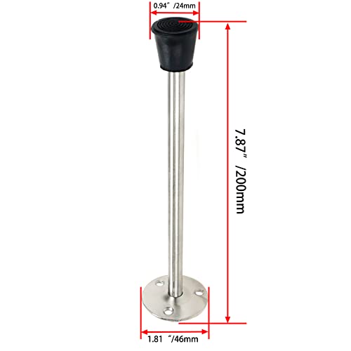 Door Stopper Stainless Steel Wall Mounted Door Stop with Rubber Bumper 7.87"/200mm Length - size: 200mm/7.87" 1pcs
