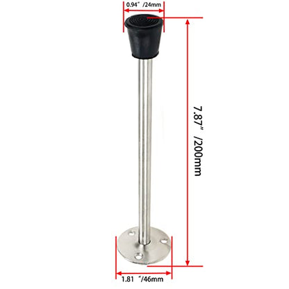 Door Stopper Stainless Steel Wall Mounted Door Stop with Rubber Bumper 7.87"/200mm Length - size: 200mm/7.87" 1pcs