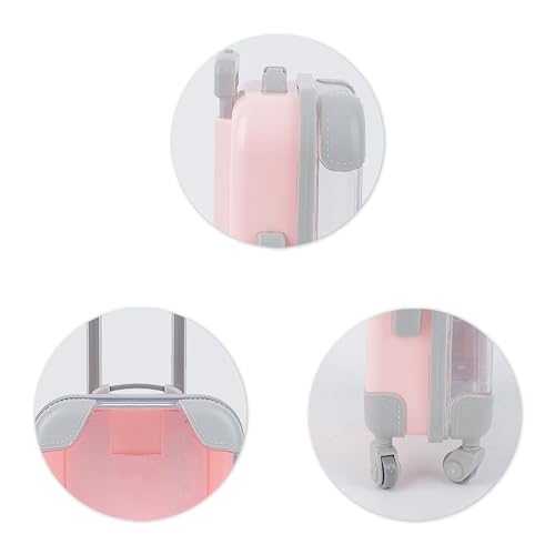 False Eyelash Storage Box, Portable Travel Organizer Mini Luggage False Eyelash Tray Makeup Tool (PINK) - color: PINK
