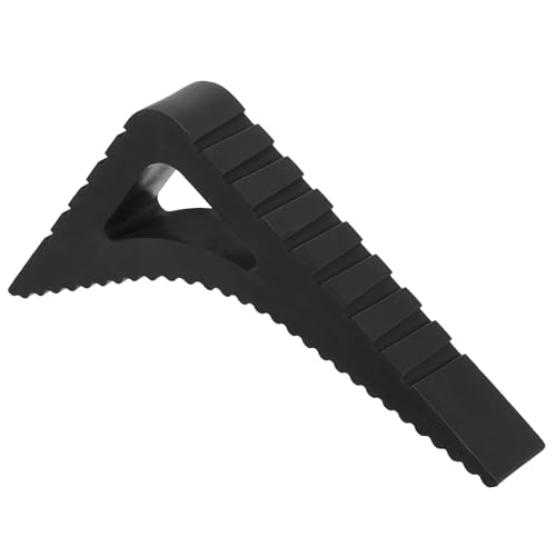 uxcell 1 Pcs Door Stoppers for Bottom of Door, 0.83 inch Door Stops, Rubber Door Stopper Wedge, Window Stopper Door Gaps Sturdy Stackable, Black - color: Black