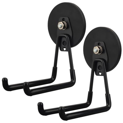 MUTUACTOR Super Strong Magnetic Hooks,2pcs Powerful Magnetic Storage Hooks for Hanging Tools,Heavy Duty Magnetic Garage Hooks for Organizing Power Drill Drivers,Tool Box,Chest or Metal Cabinet - style: 3.46in Magnet L Black Hooks 2PCS