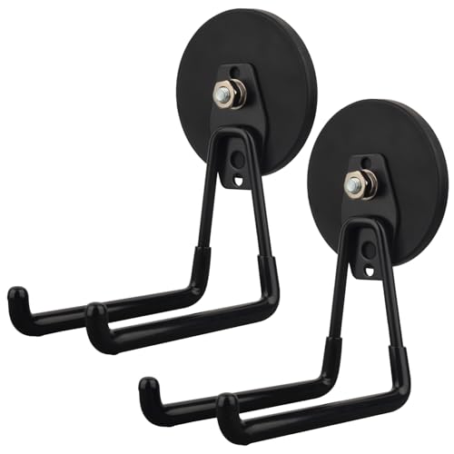 MUTUACTOR Super Strong Magnetic Hooks,2pcs Powerful Magnetic Storage Hooks for Hanging Tools,Heavy Duty Magnetic Garage Hooks for Organizing Power Drill Drivers,Tool Box,Chest or Metal Cabinet - style: 3.46in Magnet L Black Hooks 2PCS