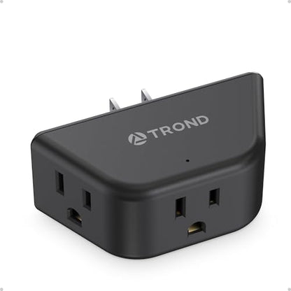 TROND 2 Prong to 3 Prong Outlet Extender, 3-Way Angled Plug Adapter with 3 AC Sockets, Wall Splitter for Non-Grounded Outlets in Old House, Cruise Ship Travel Essentials, Black - color: Black, size: 3AC-2 Prong Plug, 1 Pack