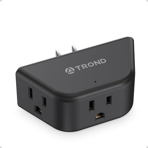 TROND 2 Prong to 3 Prong Outlet Extender, 3-Way Angled Plug Adapter with 3 AC Sockets, Wall Splitter for Non-Grounded Outlets in Old House, Cruise Ship Travel Essentials, Black - color: Black, size: 3AC-2 Prong Plug, 1 Pack