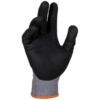 KLEIN TOOLS 60583 Work Gloves, Knit Dipped Cut Resistant ANSI A2 Nitrile Coated Gloves, HPPE Fabric, Touchscreen Capable, Small, 2-Pair - size: Small