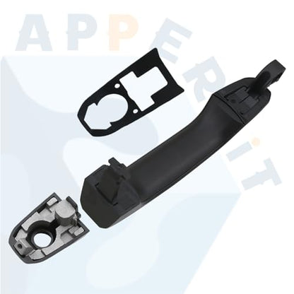 APPERFiT Door Handle w/Gasket Set - Front Exterior LH (Smooth Black) Paint to Match Compatible with 2014-2020 Chevy Chevrolet Silverado Suburban Tahoe, GMC Sierra Yukon 13583889 - color: Black - Paint to Match FL