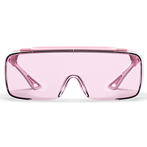 Safety Glasses Anti Fog Goggles Protective Eyewear Blue Light Blocking Anti Dust UV Protection Glasses For Men Women - color: Pink