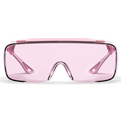 Safety Glasses Anti Fog Goggles Protective Eyewear Blue Light Blocking Anti Dust UV Protection Glasses For Men Women - color: Pink