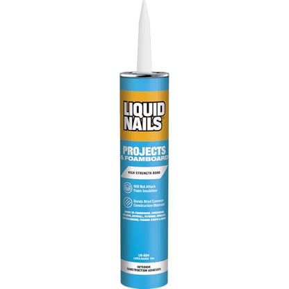 Liquid Nails Latex Projects 10 oz Off-White Interior Projects and Foamboard Adhesive (Pack of 6) - size: 10 Ounce (Pack of 6), style: Foamboard