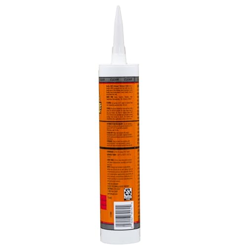 Gorilla 100% Silicone Caulk Kitchen & Bath Sealant, Mold Resistant, 10 oz. Cartridge, Clear - color: Clear