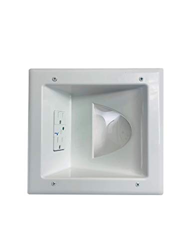 DATA COMM Electronics Media Plate with Duplex Surge Suppressor, White, 0 US - style: With Duplex Surge Suppressor