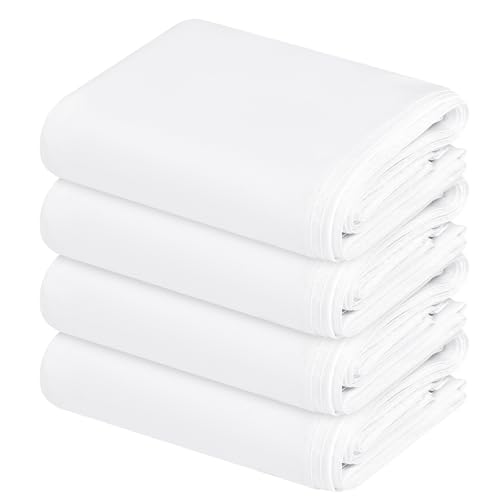 Set of 4 White Polyester Drop Cloth, All Purpose Waterproof Reusable Paint Drop Cloth, Drop Cloth Curtains, Paint Couch Cover,Drop Cloth for Painter Furniture & Floor Protection(4x12 FT) - color: White, size: 4 x 12 ft