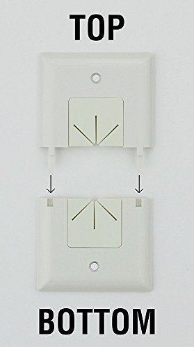 DATA COMM Electronics 45-0017-WH Split Style TV Outlet Covers Wall Plate w/ Flexible AV/HDMI Cable Pass-Through- Sturdy Wall Plate Cover For Electrical Outlets, Electrical 1-Gang, Standard Size, White - size: 1 Count (Pack of 1), style: White - TV Plate