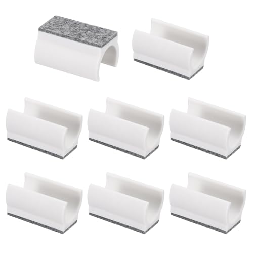 PATIKIL 22mm Rectangle Chair Leg Cover with Felt Pad, 8Pcs Slide Smoothly No Scratches No Noise Furniture Feet Hardwood Protectors Tips Floor Glides Tubing Caps for Office, White Grey - color: White Grey, size: 22MM