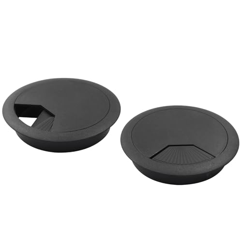 Bivethoi 3pcs 3.15 inch Desk Wire Cord Cable Grommets Hole Cover for Office PC Desk Cable Cord Organizer Plastic Cover Black - size: 3.15 inch